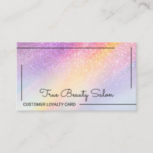 Carte De Fidélité Client Rainbow Holographic Parties scintillant Omb