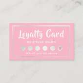 Carte De Fidélité Client rose et blanc (Devant)