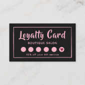 Carte De Fidélité Client rose et noir (Devant)