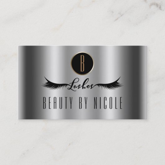 Carte de fidélité client Silver Gold Shine Eyelash (Devant)