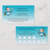 Carte De Fidélité Client turquoise de nettoyage de Chambre de (Devant / Derrière)