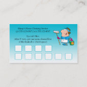 Carte De Fidélité Client turquoise de nettoyage de Chambre de (Dos)