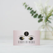 Carte de fidélité client Yeux Maquillage Rose Doré (Debout devant)