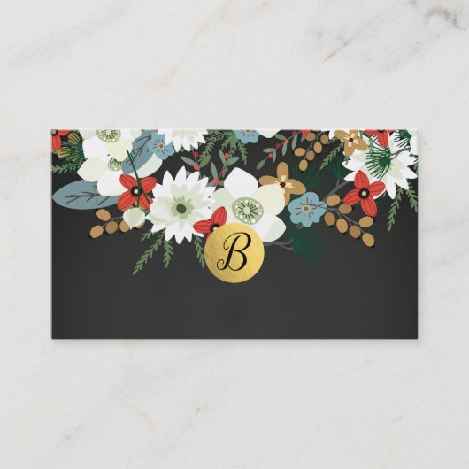 Carte de fidélité cliente Chic Florale Sombre Funk (Devant)