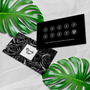Carte De Fidélité Clou Beauty Salon Loyalty Card Roses noirs