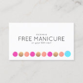 Carte De Fidélité Clou Salon Manicuriste Loyauté client 10 Punch (Devant)