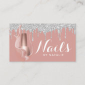 Carte De Fidélité Clou Salon Manicuriste Rose Gold & Silver Drivers (Devant)