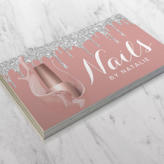 Carte De Fidélité Clou Salon Manicuriste Rose Gold & Silver Drivers
