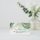 Carte De Fidélité Code QR aquarelle vert sauge or (Debout devant)