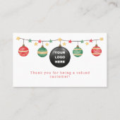 Carte De Fidélité code qr de l'écriture rouge verte de Noël (Dos)