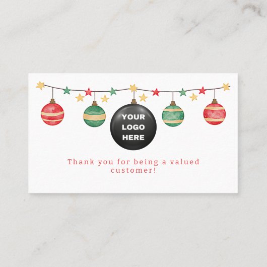 Carte De Fidélité code qr de l'écriture rouge verte de Noël (Dos)