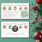 Carte De Fidélité code qr de l'écriture rouge verte de Noël