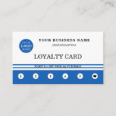 Carte De Fidélité Code QR de logo simple bleu marine blanc (Devant)