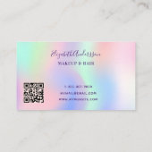 Carte De Fidélité Code qr de parties scintillant violet holographiqu (Dos)