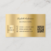 Carte De Fidélité Code QR doré logo d'entreprise (Dos)