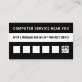 Carte De Fidélité Code QR professionnel simple noir et blanc (Devant)