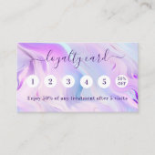 Carte De Fidélité Code qr rose holographique (Devant)