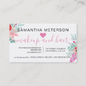 Carte De Fidélité Coeur d'aquarelle fleuri rose menthe 10 (Dos)