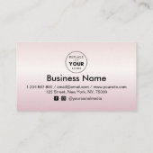 Carte De Fidélité Coeur dégradé rose métallique Ajouter Logo Beauté (Dos)