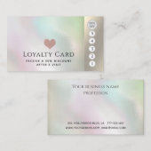 Carte De Fidélité Coeur élégant holographique rose (Devant / Derrière)