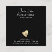 Carte de fidélité coeur or noir blanc rayures (Dos)