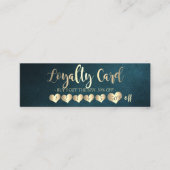 Carte De Fidélité Coeurs d'or élégant professionnel Cuir vert (Devant)