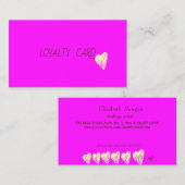 Carte De Fidélité Coeurs d'or professionnel élégant Rose Fluorescent (Devant / Derrière)