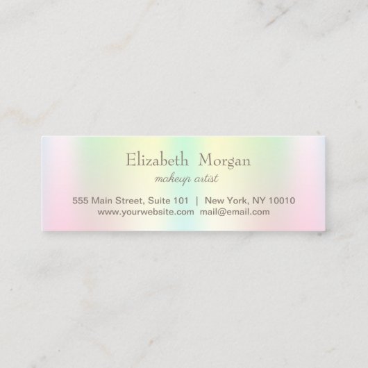 Carte De Fidélité Coeurs d'or Rose élégant, Holographie Iridescente (Dos)