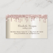 Carte De Fidélité Coeurs d'or Rose moderne, Drits (Dos)