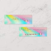 Carte De Fidélité Coeurs d'or Rose moderne, Holographique (Devant / Derrière)