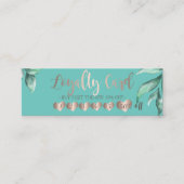 Carte De Fidélité Coeurs d'or Rose moderne, Monnaie Feuille verte (Devant)