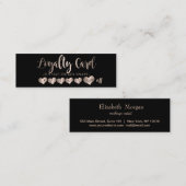 Carte De Fidélité Coeurs d'or Rose moderne, Noir (Devant / Derrière)