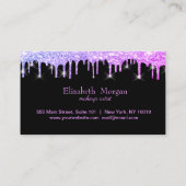 Carte De Fidélité Coeurs Élégants, Noir, Parties scintillant (Dos)