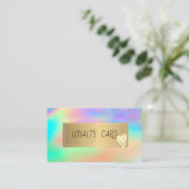 Carte De Fidélité Coeurs professionnels modernes Rainbow Holographic (Debout devant)