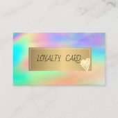 Carte De Fidélité Coeurs professionnels modernes Rainbow Holographic (Devant)