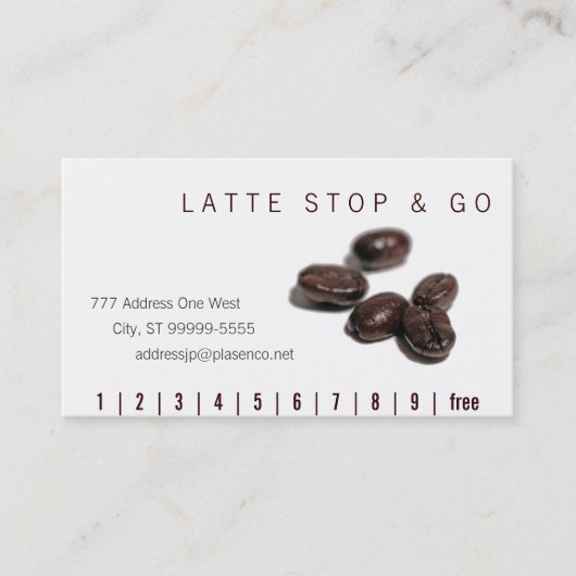 Carte De Fidélité Coffee Beans Stop & Go Drive-Thru (Devant)