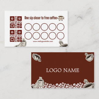 Carte De Fidélité Coffee Loyalty Card | One Sip Closer to Free Coffe
