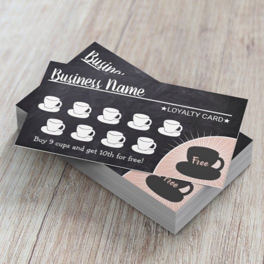 Carte De Fidélité Coffee Shop Rustic Chalkboard Loyalty Punch Card