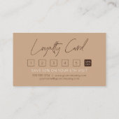 Carte De Fidélité Coiffeur élégant branché Biege (Dos)