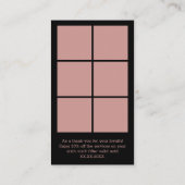 Carte De Fidélité Coiffeur rose & noir Logo & QR - Merci (Dos)