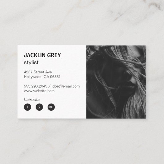Carte De Fidélité Coiffeuse | Moderne (Devant)