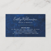 Carte De Fidélité Coiffure salon argent marbre bleu aquarelle (Dos)