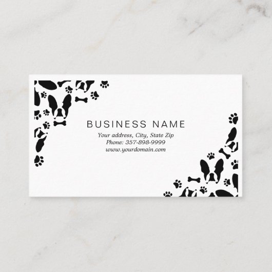 Carte De Fidélité Coin motif Bulldog français (Dos)