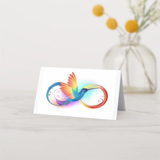 Carte De Fidélité Colibri arc-en-ciel avec symbole Infinity (Devant)