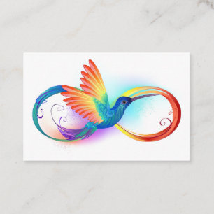 Carte De Fidélité Colibri arc-en-ciel avec symbole Infinity