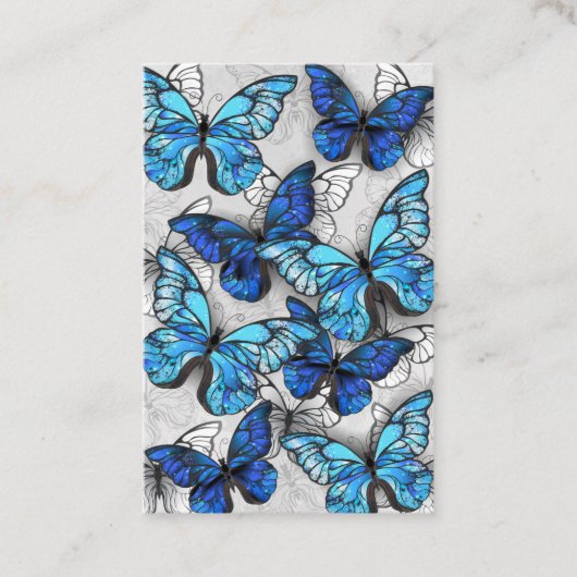 Carte De Fidélité Composition de papillons blancs et bleus (Devant)