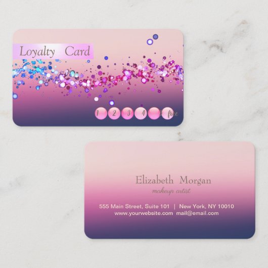 Carte de fidélité Confetti Design Moderne (Devant / Derrière)