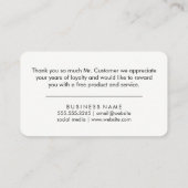Carte De Fidélité Confetti / Merci (Dos)