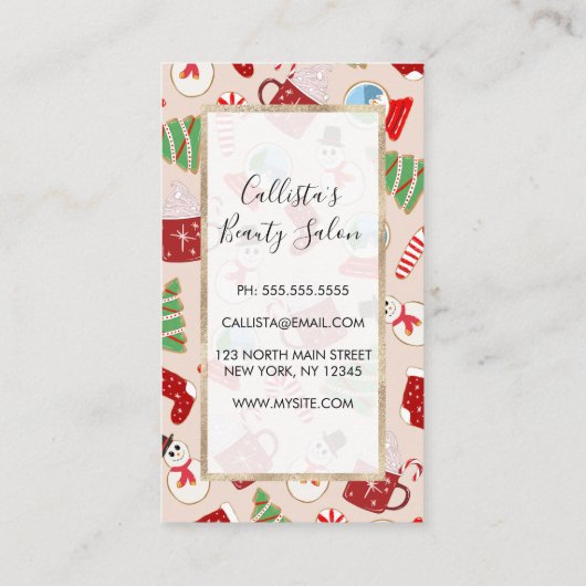 Carte De Fidélité Cookie Illustration Pattern (Dos)