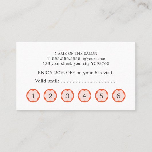 Carte De Fidélité Cool Elegant Grey Pastel Circle Bold Salon (Dos)